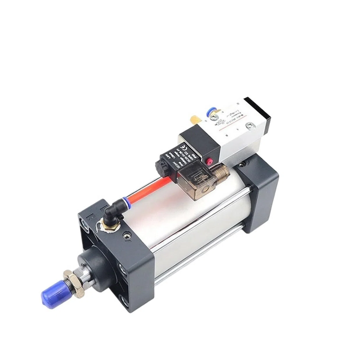 AC220V Pneumatische Standard-Magnetventil Integrierter Zylinder SCF100 Bohrung 100mm Hub 25-1000mm Luftzylinder Set 1St(SCF100x1000)