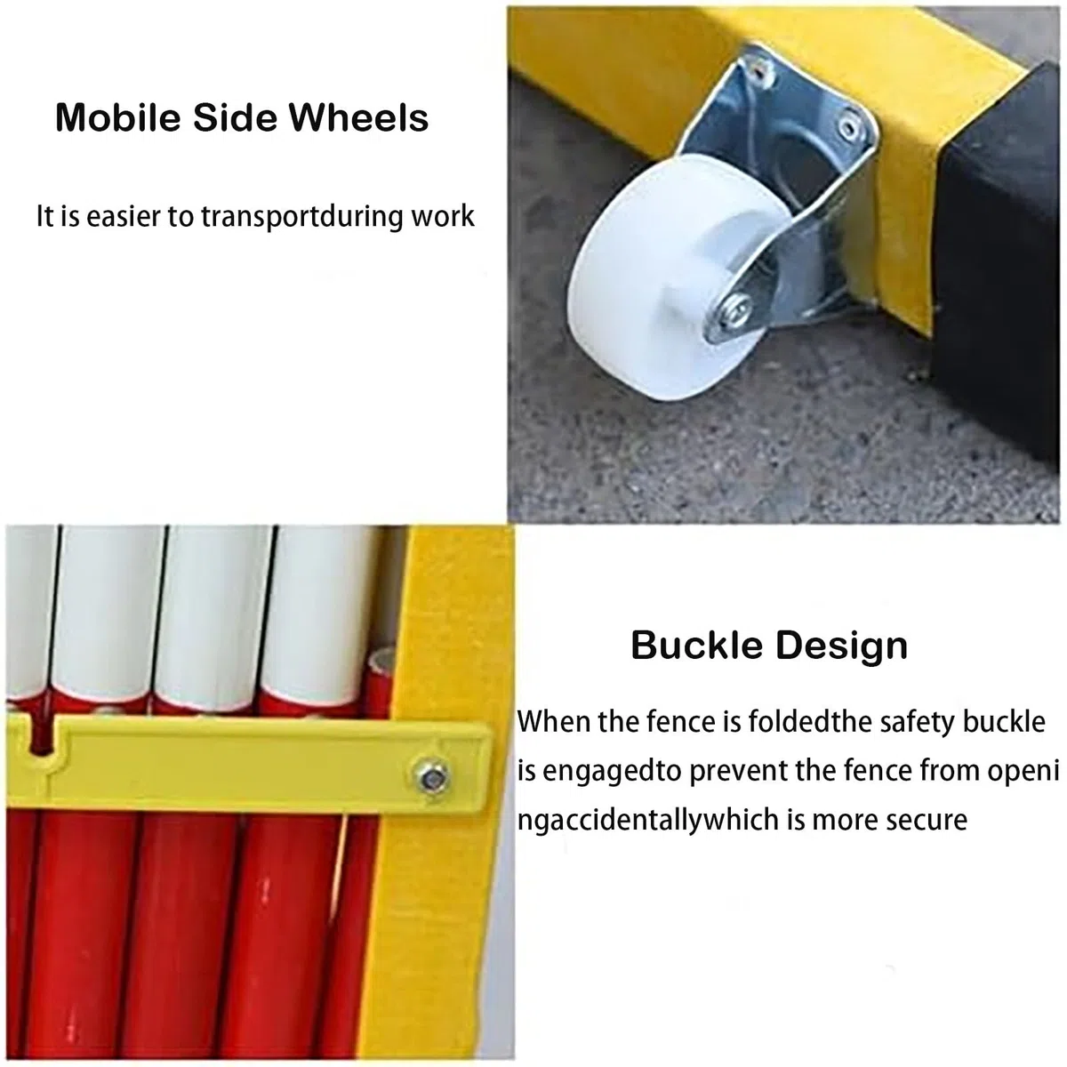 Ausziehbarer Industrie-Sicherheitszaun mit Rädern, einziehbare Straßenbarriere für Wartungs- und Bauarbeiten, Größe: 1,2 m x 10 m, robuste Verkehrssicherungslösung