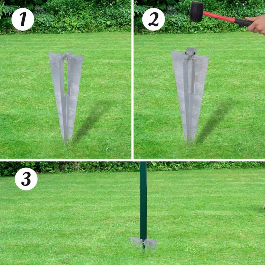 Drahtzaun Set Aus Stahl Mit PVC Beschichtung, Stabiles Wildzaun Und gartenzaun zaunelement, Geeignet Für Garten Industrie Und Tierhaltung, Grün, 10 x 1.2 m Komplettset