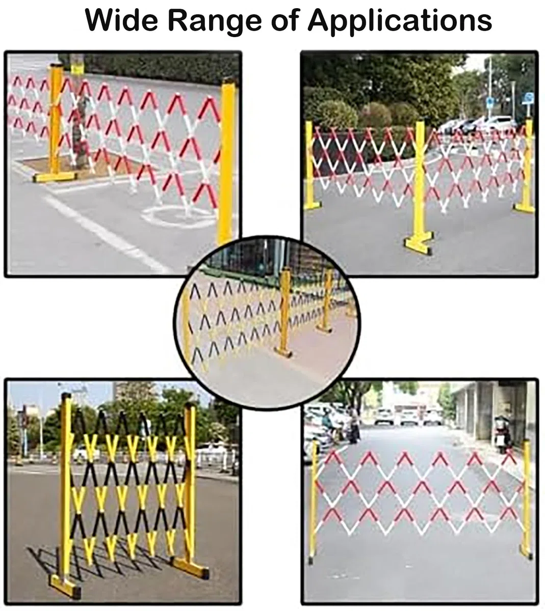 Ausziehbarer Industrie-Sicherheitszaun mit Rädern, einziehbare Straßenbarriere für Wartungs- und Bauarbeiten, Größe: 1,2 m x 10 m, robuste Verkehrssicherungslösung