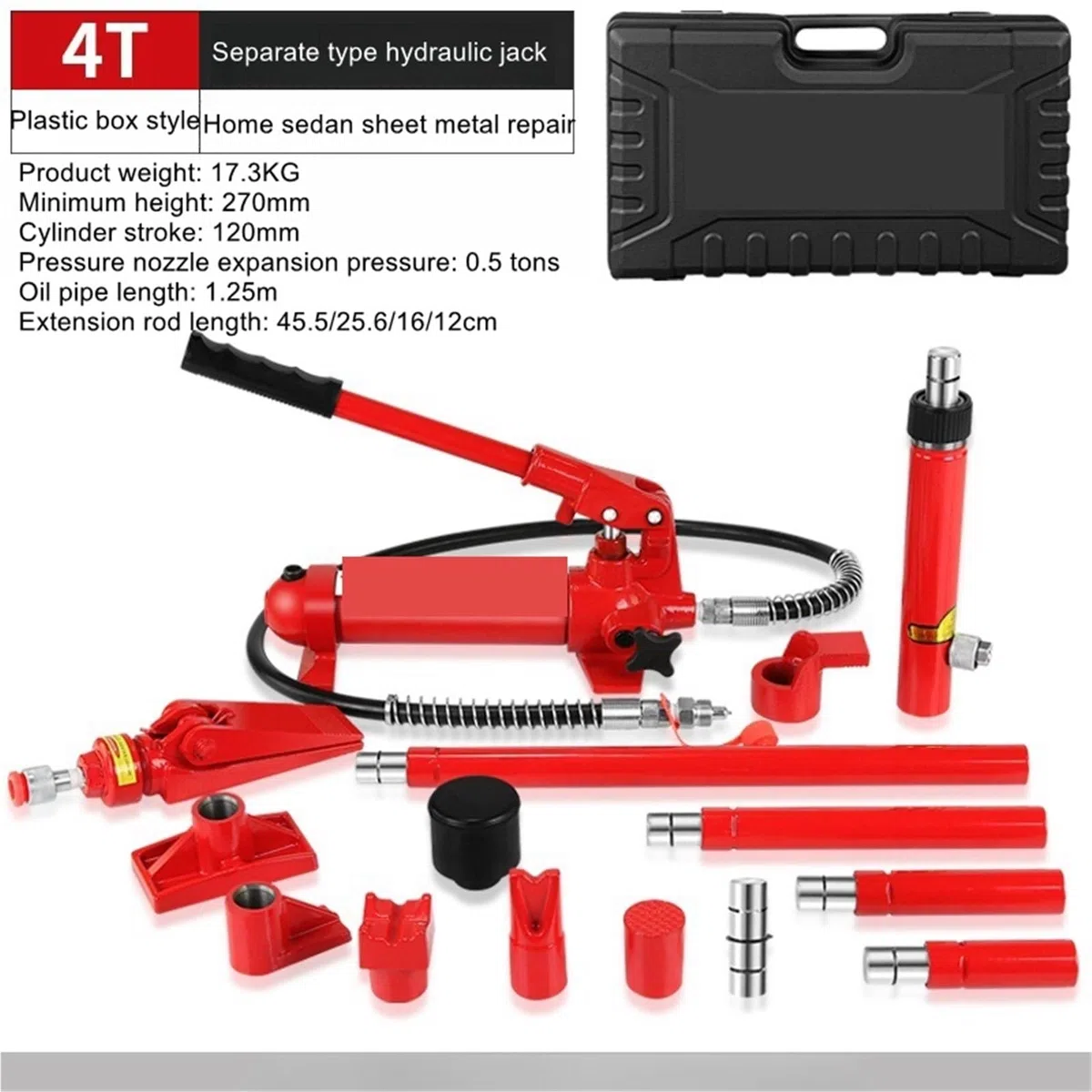 4T Separate Hydraulic Jack Dent Shaping Tool Sheet Metal Repair Hydraulic Separate Jack