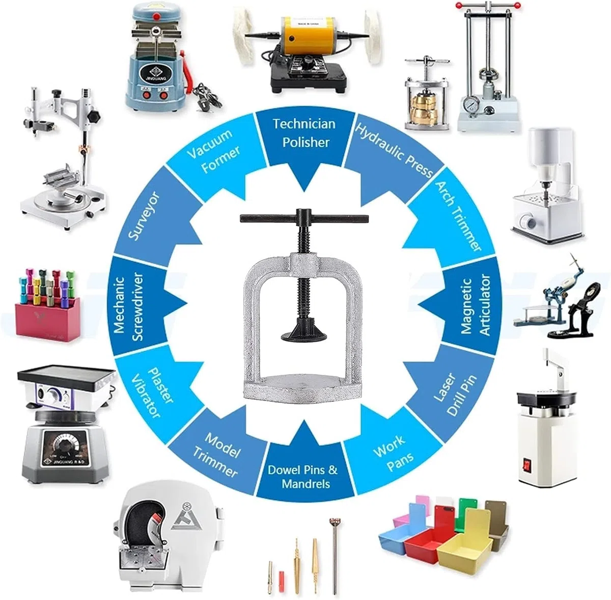 SOYDAN Dental-Presswerkzeug, Dentallabor-Ausrüstung, tragbare Prothesenkolbenpresse, integrierte Kompresse, Dentallabor-Ausrüstung, manuelle Siedekastenpresse/152