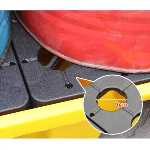 45-Liter-Auffangwanne für Fässer, robuste Öltank-Auffangwanne, modulare Auffangplattform mit Auslaufschutz, 72 x 72 x 16 cm, ideal für Garage und Industrie
