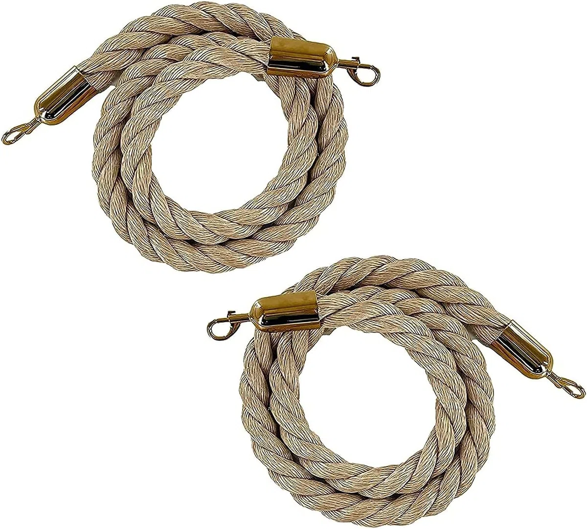 7-Fuß-Geflochtenes-Seil-Set (6-teilige Packung) - Premium-Klemmen für Crowd Control, Event Management, Queue Management, Straßen- und Feldeinsatz.